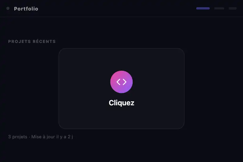 Portfolio — Aperçu de projet qui s'ouvre sans changer de page — Card Morph exemple 2