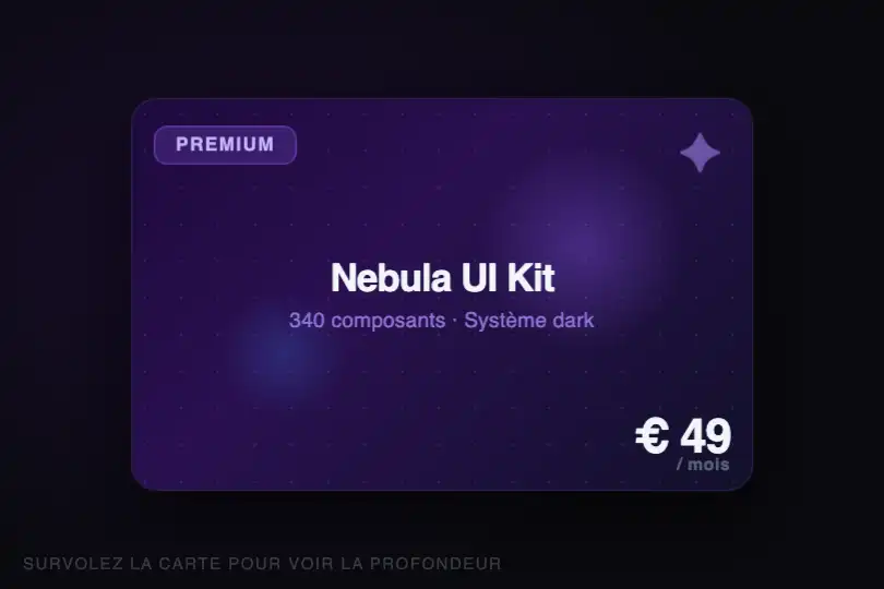 Carte produit premium — vitrine e-commerce — Parallax Layers exemple 1