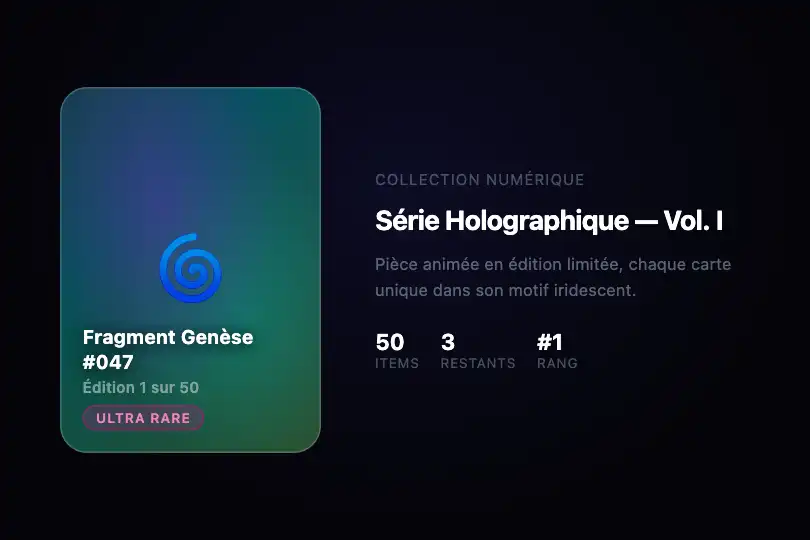 Collection showcase — Full-frame NFT card — Holographic example 2
