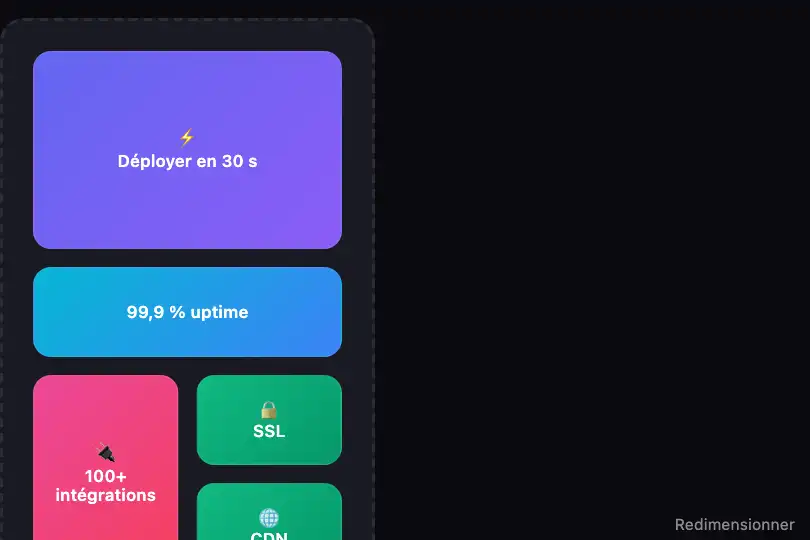 Landing page — Grille de fonctionnalités produit — Responsive Bento exemple 3