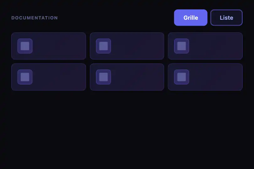 Knowledge base — Topic cards or compact index — Grid to List Toggle example 3