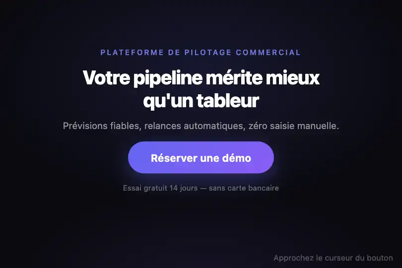 CTA principal d'un hero — landing SaaS — Magnetic Effect exemple 1