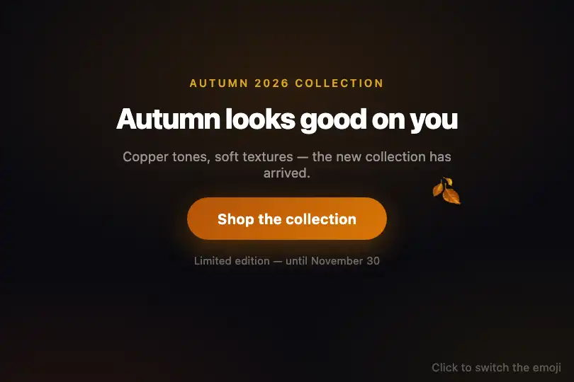 Seasonal campaign for a fashion or beauty store — Emoji Cursor example 1