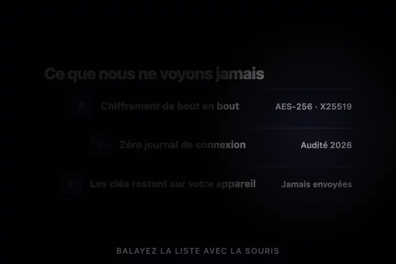 Section « sous le capot » — arguments de confidentialité — Cursor Spotlight exemple 3