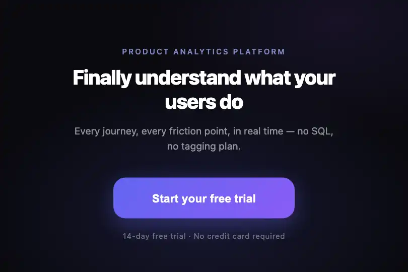 Primary hero CTA — SaaS or product landing page — Magnetic Cursor example 1