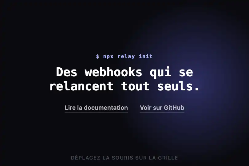 Hero technique — halo sur une grille de fond — Spotlight Cursor exemple 3