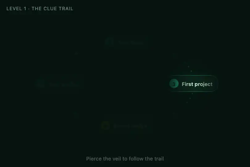 Clue hunt — interactive game or onboarding flow — Cursor Spotlight example 2
