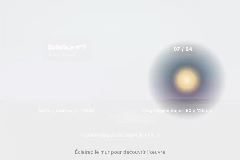 Galerie avec légendes cachées — site d'artiste ou de photographe — Cursor Spotlight exemple 3