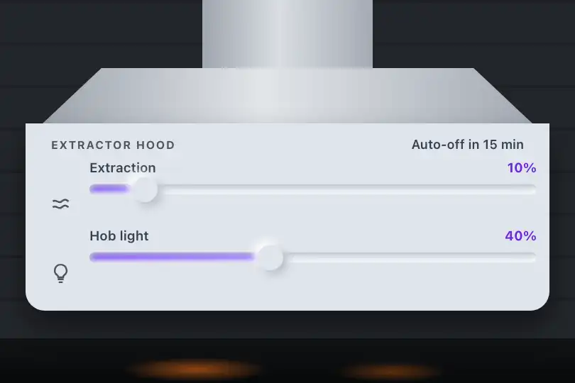 Extraction power — touch panel of a kitchen hood — Neu Slider example 2