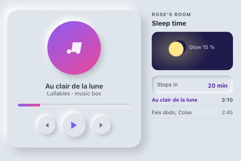 Lullabies of a baby night light — the night light's app — Neu Music Player example 2