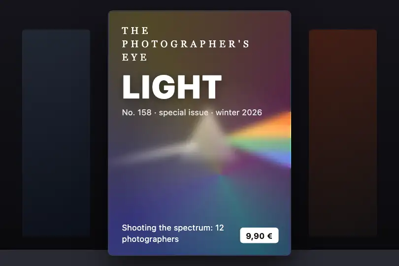 The cover of a “Light” special issue — a photography magazine — Iridescent Glass Panel example 3