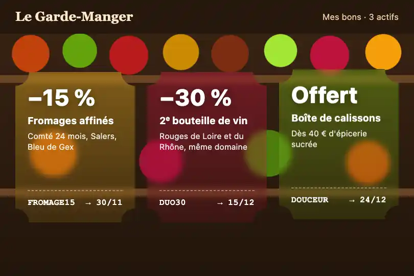 Bons de réduction d'une épicerie fine — Scooped Containers exemple 2