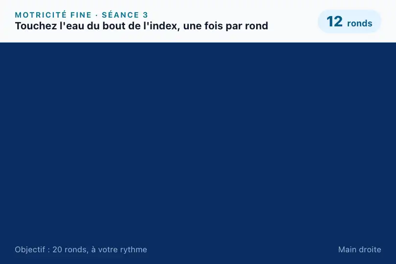 Faire des ronds dans l'eau — exercice de motricité fine dans l'appli d'un centre de rééducation — Water Ripple exemple 3