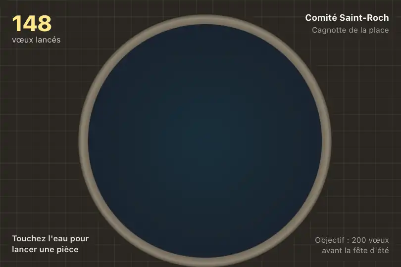 Fontaine à vœux — page de collecte d'un comité de quartier — Splash Effect exemple 2