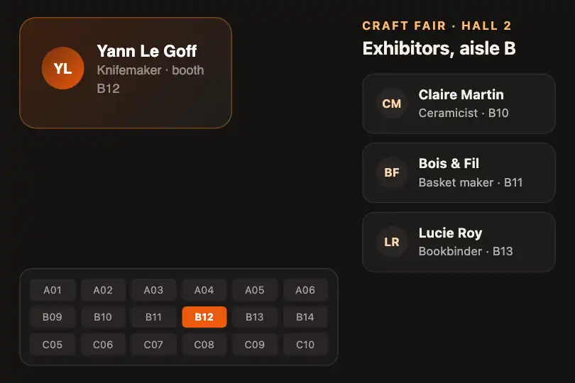 Craft fair exhibitor — the profile of a knifemaker — Card Morph example 2