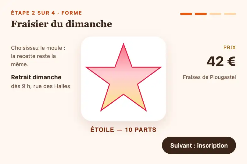 Forme du gâteau — étape « Forme » de la commande en ligne d'un pâtissier — SVG Path Morph exemple 2