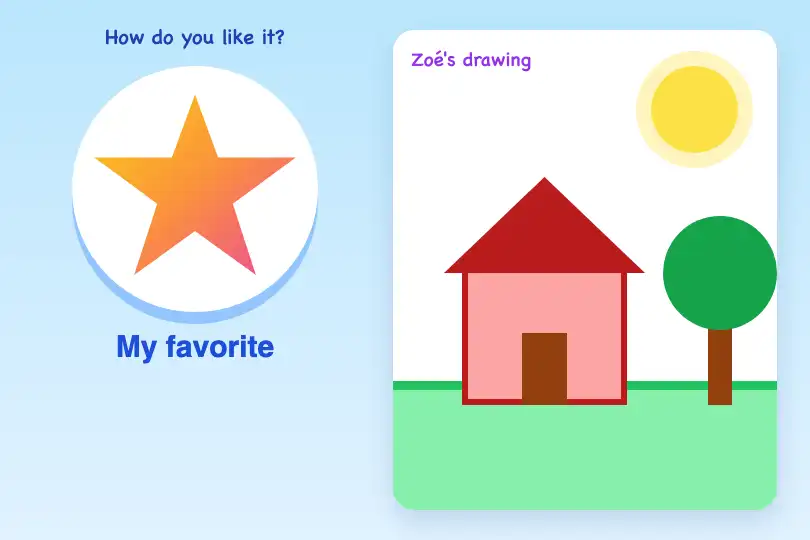 A child's opinion of their drawing — a drawing app for ages 4-7 — SVG Path Morph example 3