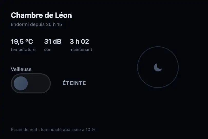 Veilleuse de la chambre — appli d'un babyphone — Toggle Morph exemple 3