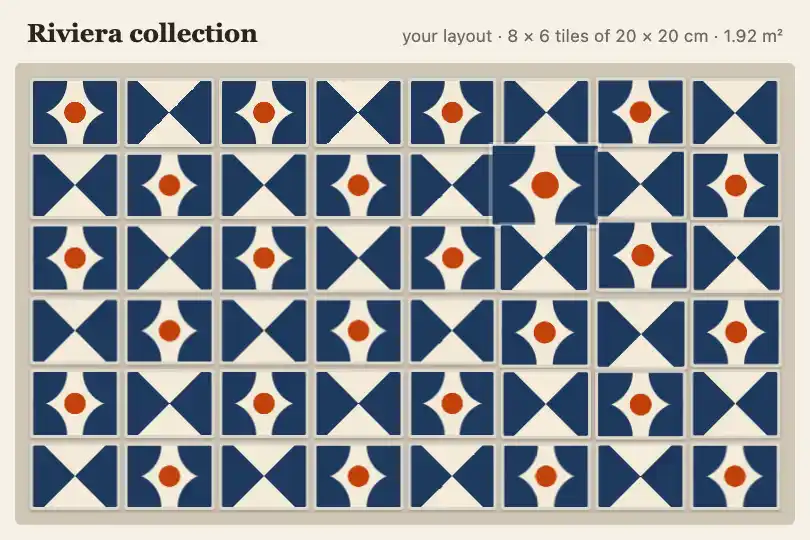 Cement tile layout — a manufacturer's configurator — Predictive Grid Morph example 3