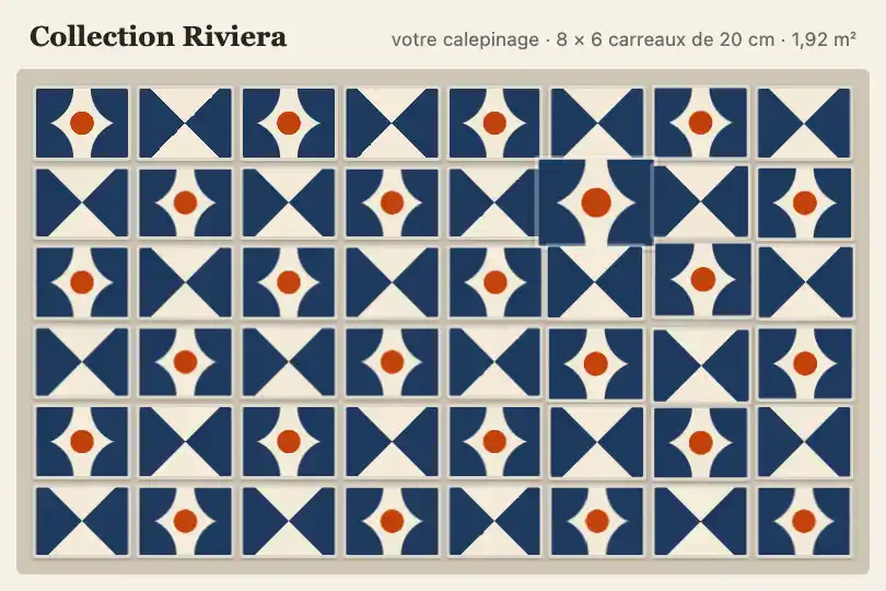 Calepinage de carreaux de ciment — configurateur d'un fabricant — Predictive Grid Morph exemple 3