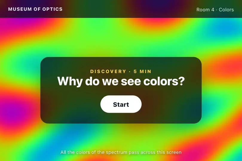 Why do we see colors? — welcome kiosk in the color room of a museum of optics — Deep Dream Pattern example 3
