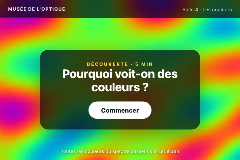 Pourquoi voit-on des couleurs ? — borne d'accueil de la salle des couleurs d'un musée de l'optique — Deep Dream Pattern exemple 3