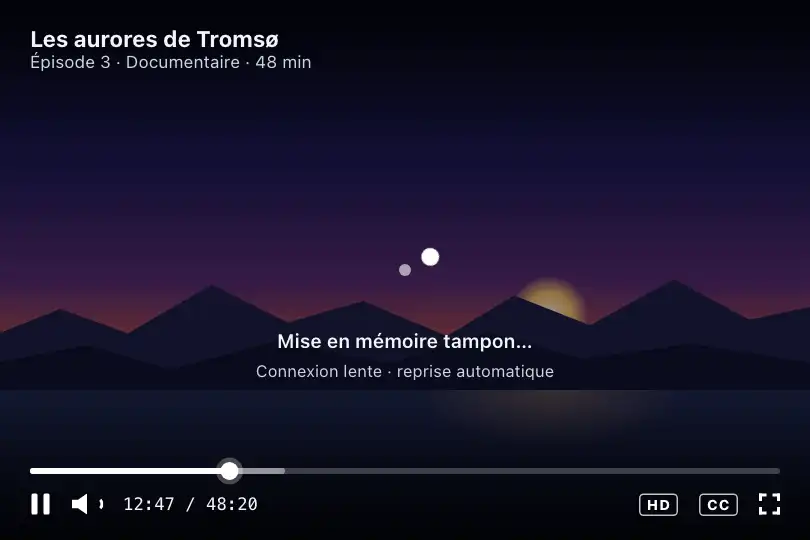 Lecteur vidéo — mise en mémoire tampon — Orbit exemple 2