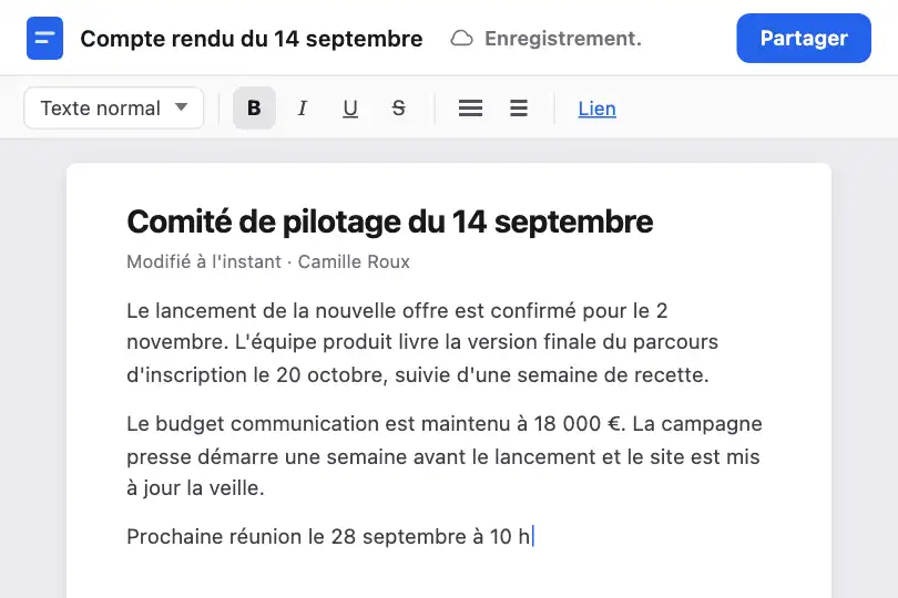 Barre d'outils d'un éditeur — enregistrement discret — Text Loading exemple 3