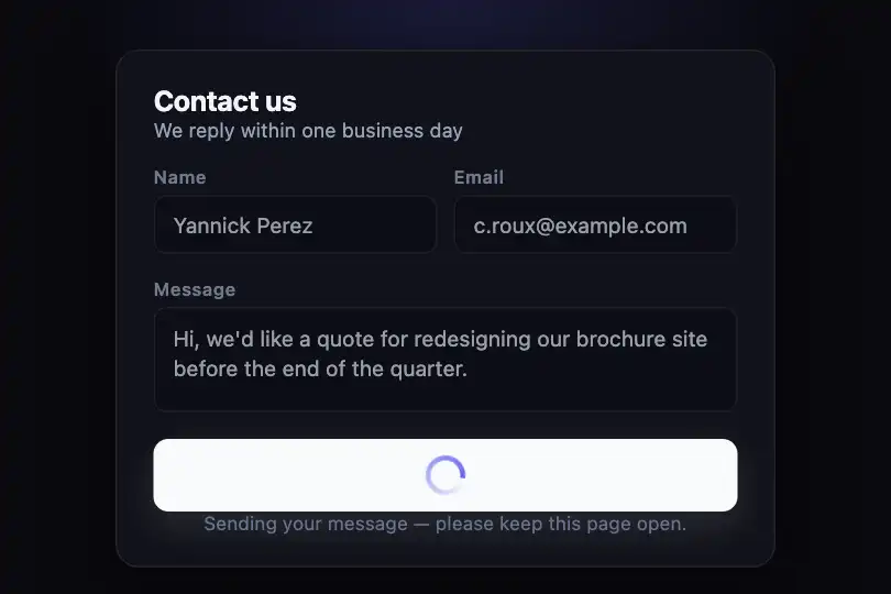Submit button while a form is being sent — Gradient Ring example 1