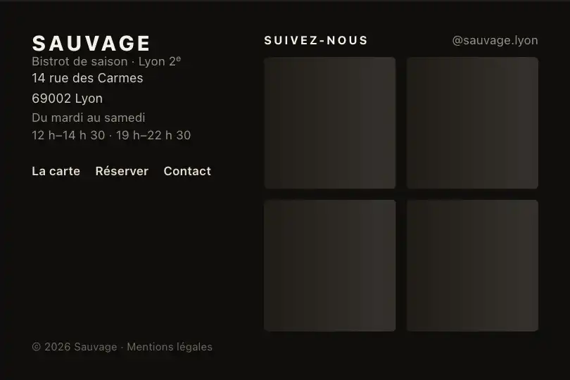 Dernières publications — widget Instagram dans un pied de page — Image Grid Skeleton exemple 2