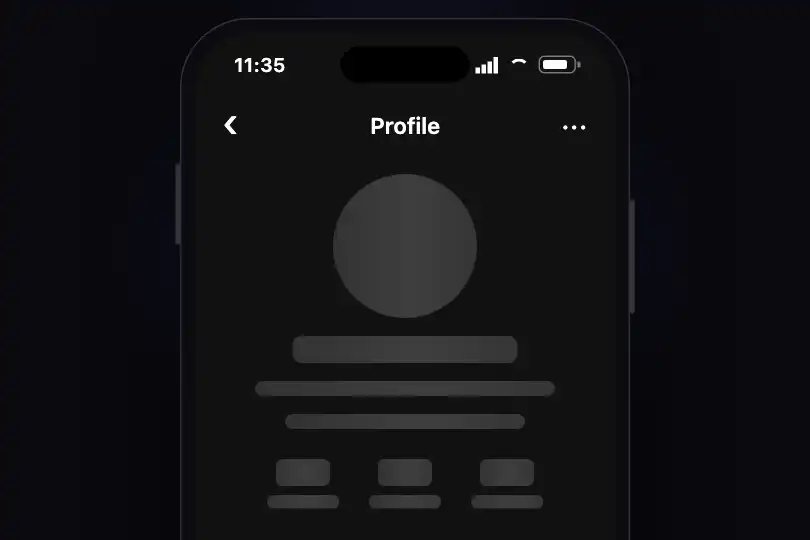 Social networking app — user profile loading screen — Profile Skeleton example 1