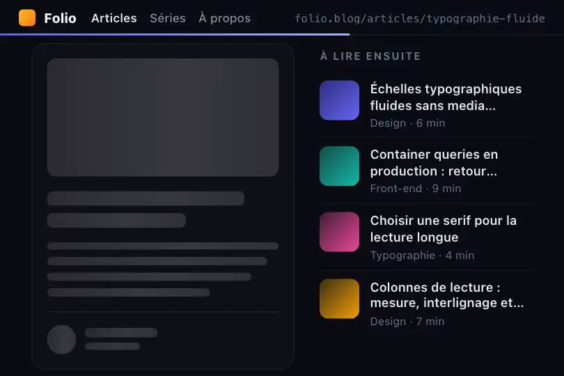 Article en attente d'un fetch — colonne de lecture — Article Skeleton exemple 1