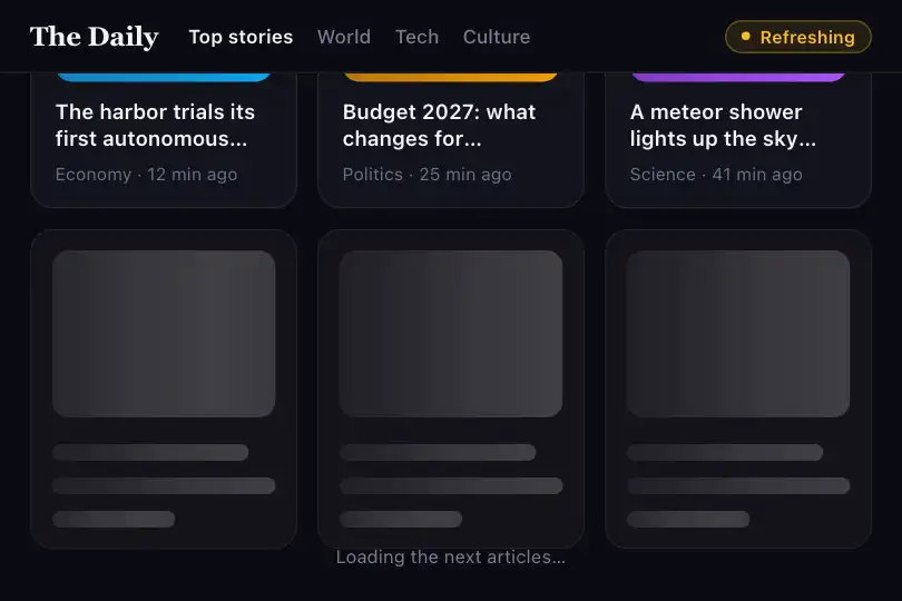Article thumbnail — news or social feed loading — Wave Shimmer example 2