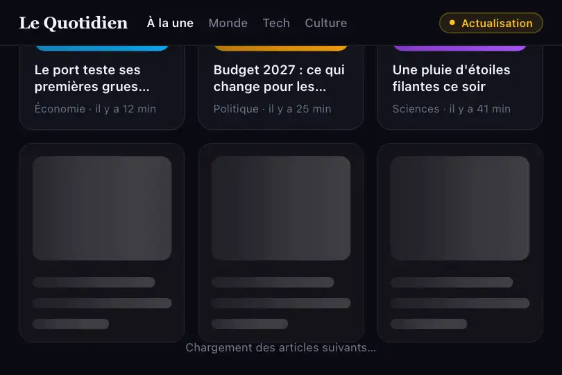 Vignette d'article — chargement d'un fil d'actualité — Wave Shimmer exemple 2
