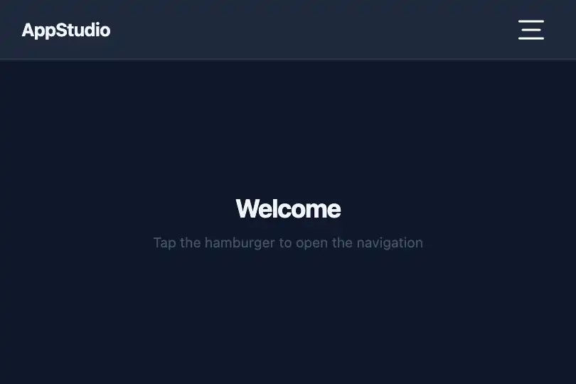 Mobile header — Main app navigation — Morphing Hamburger example 1