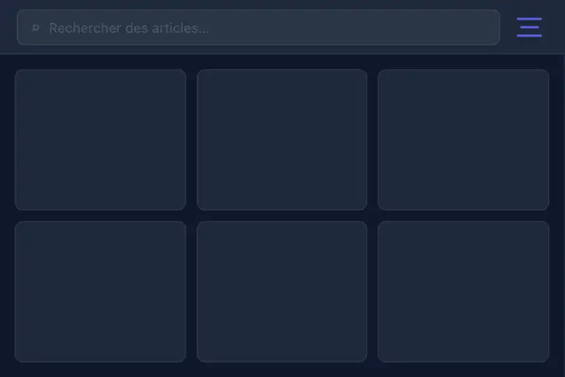 Panneau de filtres — Tiroir de paramètres d'un catalogue — Morphing Hamburger exemple 3