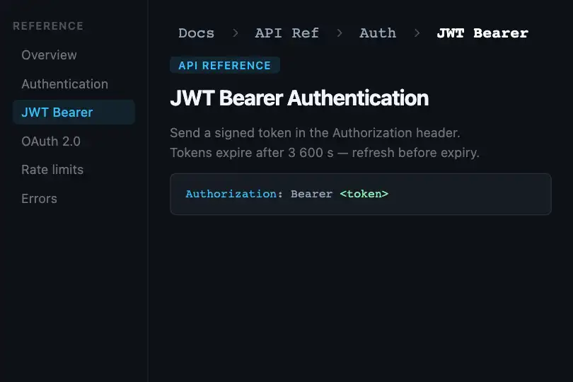 Documentation portal — Multi-level navigation — Breadcrumb Animated example 2