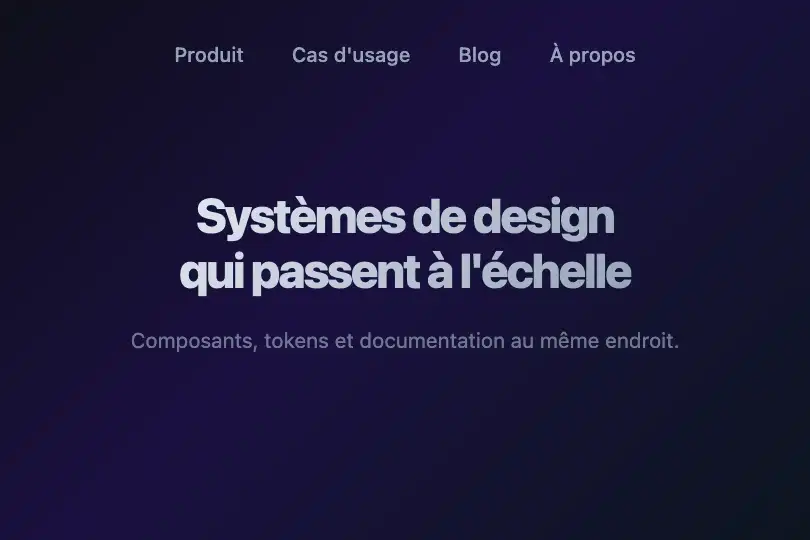 Navigation flottante sur hero plein écran — Custom Bezier Transition exemple 2