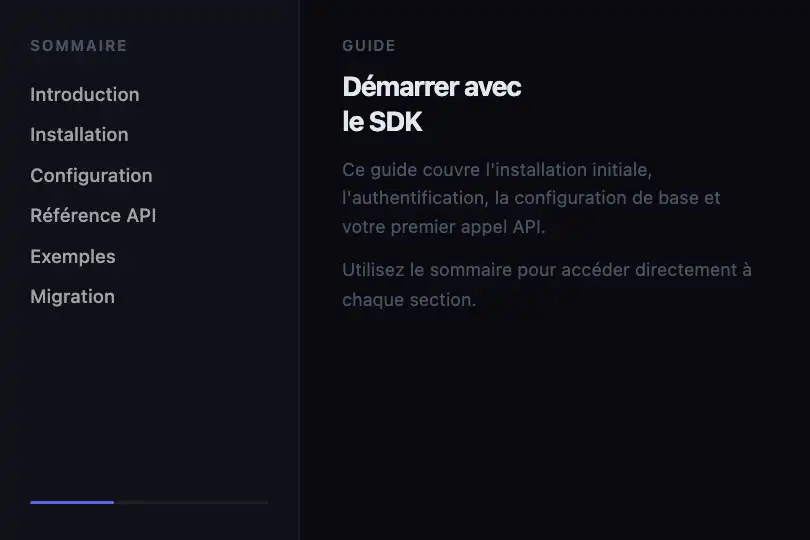 Sommaire d'article — Liens de section — Custom Bezier Transition exemple 3