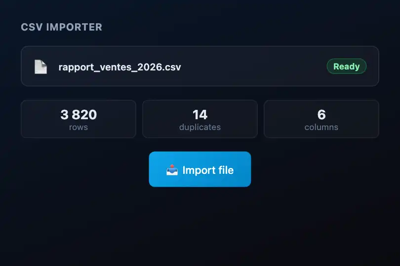 CSV import tool — Batch processing results — Toast Stack example 2