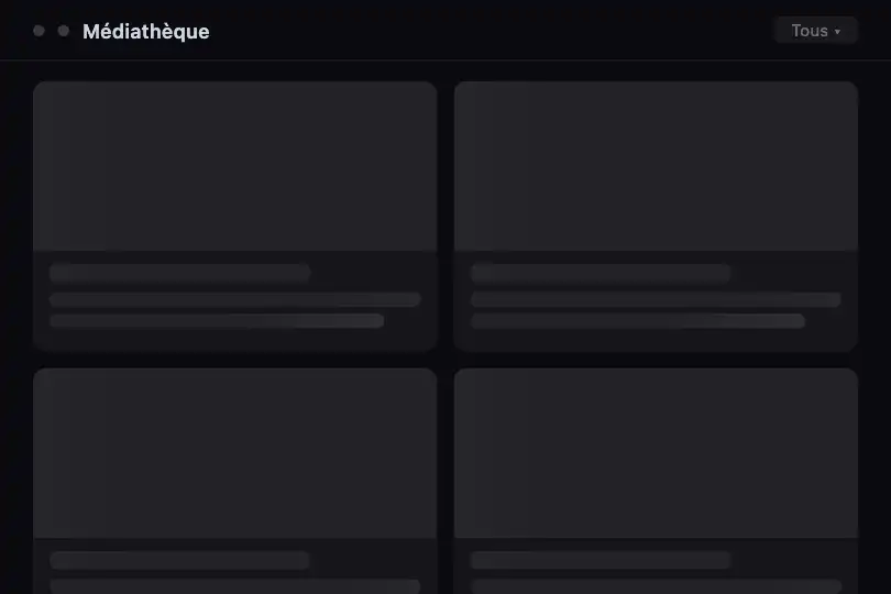 Galerie vidéo — Médiathèque ou catalogue de cours asynchrones — Skeleton Card exemple 3