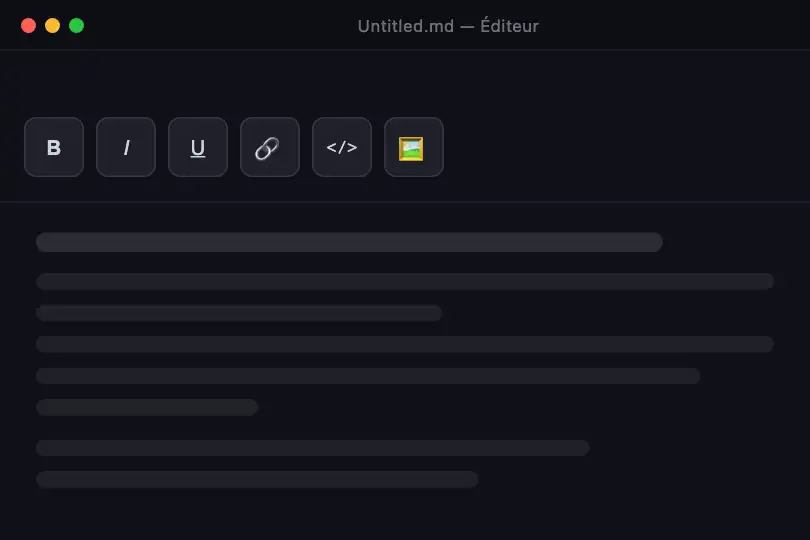 Barre d'outils WYSIWYG — Actions d'édition révélées au survol — Floating Action Labels exemple 1