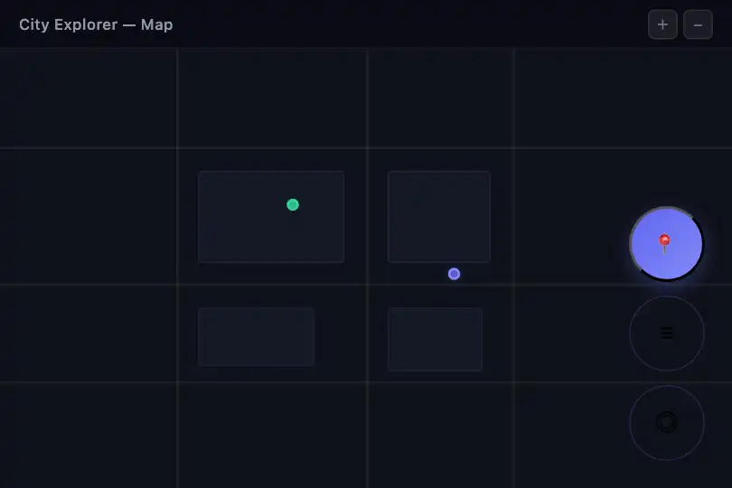 Interactive Map — FAB buttons repositioned on scroll, no JS — Floating Action Labels example 2