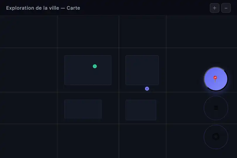 Carte interactive — Boutons FAB repositionnés au scroll sans JS — Floating Action Labels exemple 2