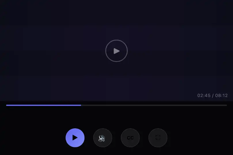 Contrôles d'un lecteur multimédia — Labels au survol des icônes — Floating Action Labels exemple 3