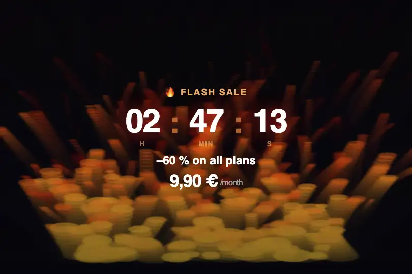 Flash sale background — Full-page countdown — Fire Effect example 3