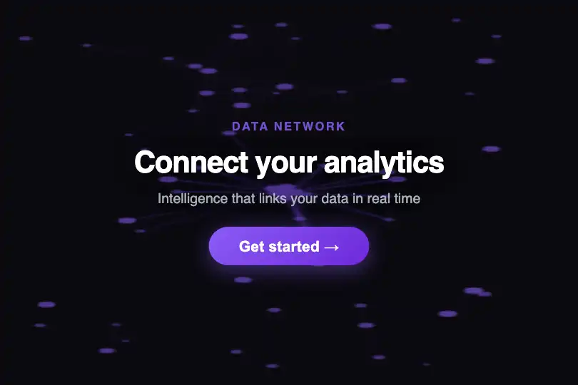 Hero / Landing — Interactive background for a data or network SaaS — Attraction Field example 1