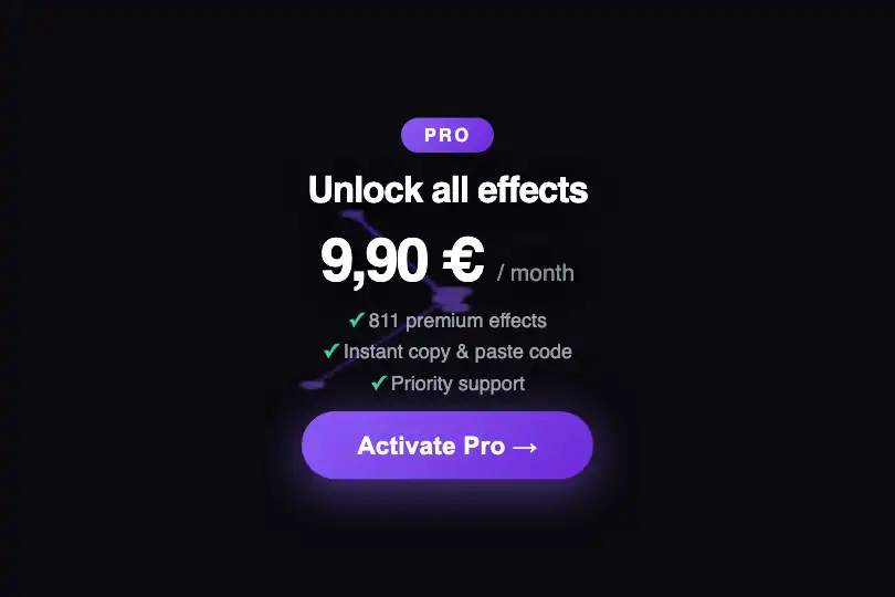 Conversion micro-interaction — Pricing page or upgrade modal background — Attraction Field example 3