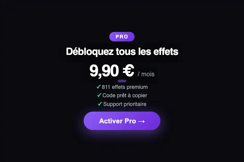 Micro-interaction de conversion — Arrière-plan de page de pricing ou modal d'upgrade — Attraction Field exemple 3