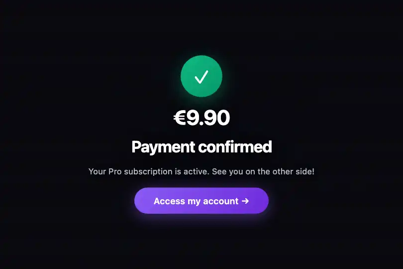 Conversion micro-interaction — Payment confirmation — Explosion example 3